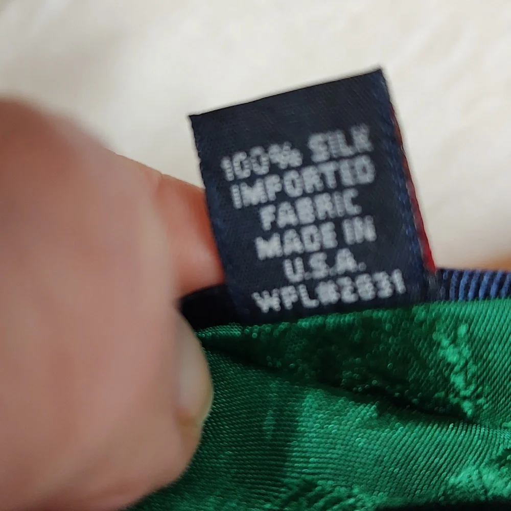 Tommy Hilfiger Silk Blue and Gold Square Pattern Tie 57 inches long